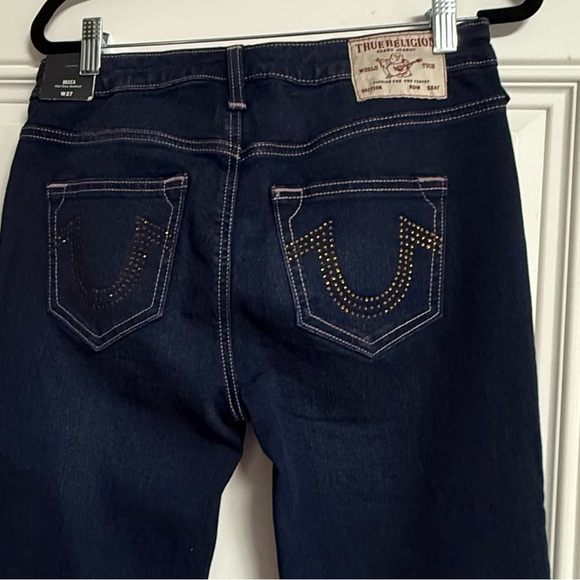 True Religion Women’s Flare Bootcut Jeans Dark Denim $179 Retail - Picture 13 of 16